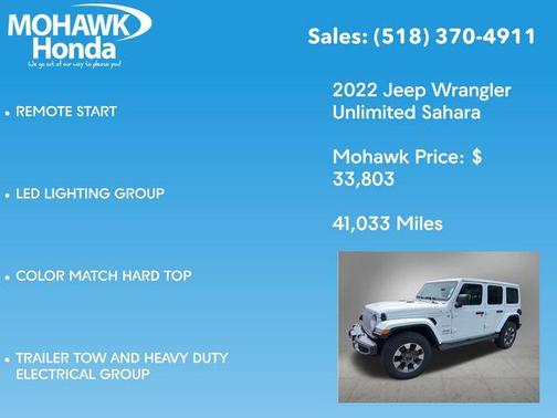 Bright White Clearcoat 2022 Jeep Wrangler Unlimited Sahara