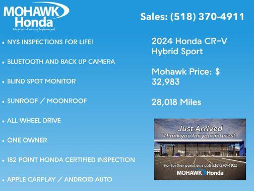 Canyon River Blue Metallic 2024 Honda CR-V Hybrid Sport AWD