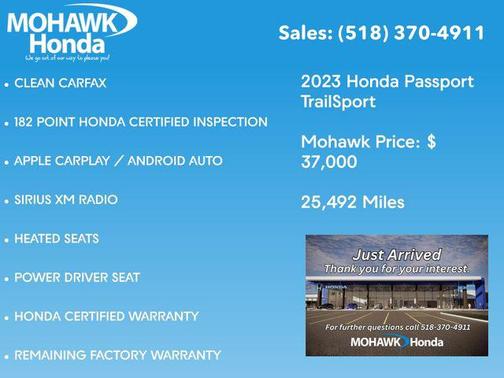 Lunar Silver Metallic 2023 Honda Passport AWD TrailSport