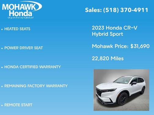 Platinum White Pearl 2023 Honda CR-V Hybrid Sport AWD