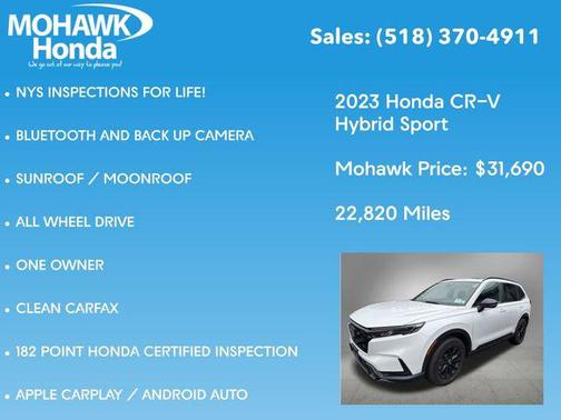 Platinum White Pearl 2023 Honda CR-V Hybrid Sport AWD