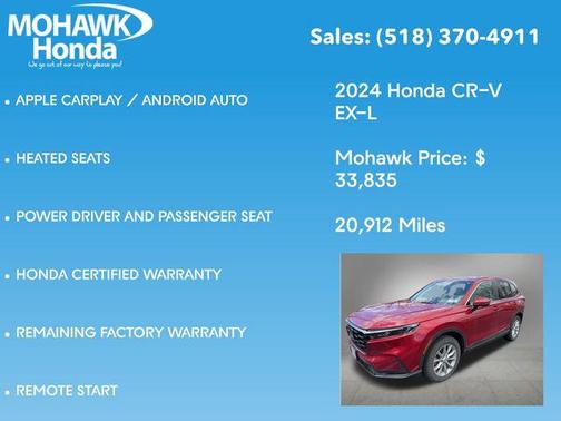Radiant Red Metallic 2024 Honda CR-V EX-L AWD