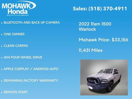 2022 RAM 1500 Classic Warlock Quad Cab 4x4 6'4' Box