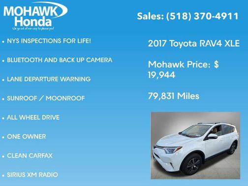 Super White 2017 Toyota RAV4 XLE