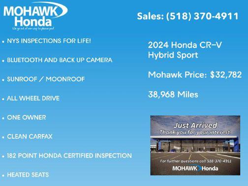 Crystal Black Pearl 2024 Honda CR-V Hybrid Sport AWD