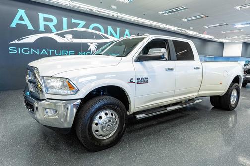 Pearl White 2018 RAM 3500 Laramie Crew Cab 4x4 8' Box