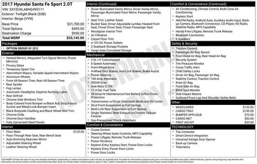 2017 Hyundai Santa Fe Sport 2.0L Turbo