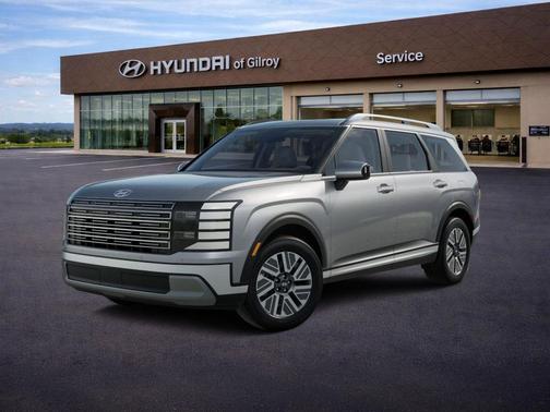 Typhoon Silver Metallic 2026 Hyundai Palisade Hybrid Blue SEL 8P