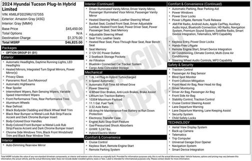 Amazon Gray 2024 Hyundai TUCSON Plug-In Hybrid Limited