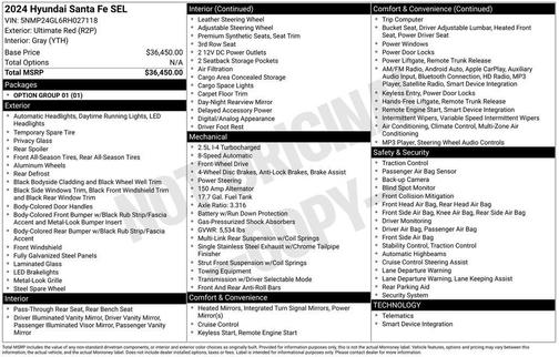 2024 Hyundai SANTA FE SEL 2.4