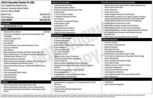 2024 Hyundai SANTA FE SEL 2.4