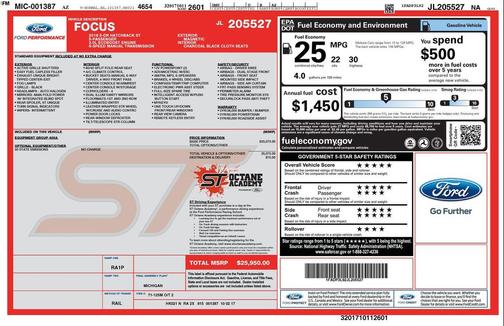 Magnetic 2018 Ford Focus ST Base