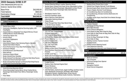 2023 Genesis GV80 3.5T