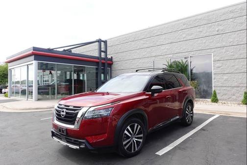 Scarlet Ember Tintcoat 2023 Nissan Pathfinder Platinum AWD 4dr SUV