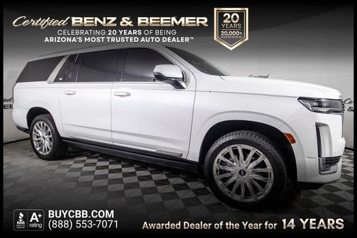 Crystal White Tricoat 2021 Cadillac Escalade ESV Premium Luxury