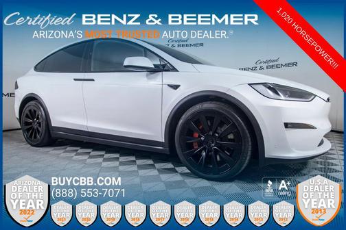 Pearl White Multi-Coat 2024 Tesla Model X Plaid Tri Motor All-Wheel Drive