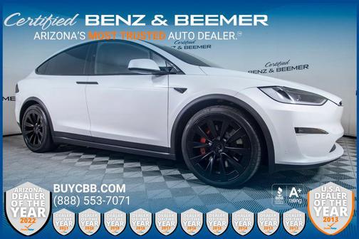 Pearl White Multi-Coat 2024 Tesla Model X Plaid Tri Motor All-Wheel Drive