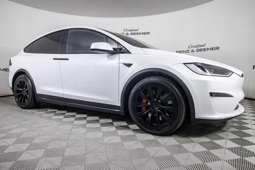 Pearl White Multi-Coat 2024 Tesla Model X Plaid Tri Motor All-Wheel Drive