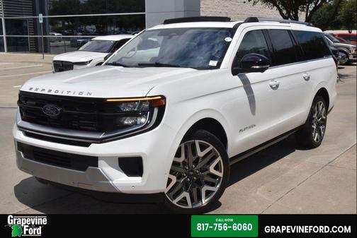 Star White Metallic Tri-Coat 2025 Ford Expedition Max Platinum
