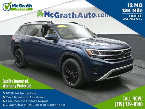 Tourmaline Blue Metallic 2023 Volkswagen Atlas 3.6L SE w/Technology
