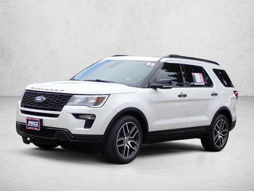 White Platinum Metallic Tri-Coat 2018 Ford Explorer Sport