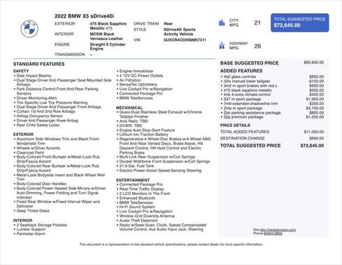 2022 BMW X5 sDrive40i