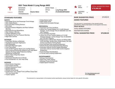 2021 Tesla Model X Long Range Plus Dual Motor All-Wheel Drive