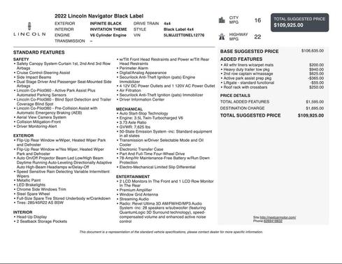 2022 Lincoln Navigator Black Label