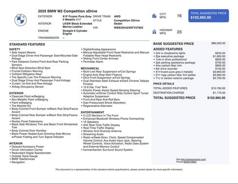 2025 BMW M3 Competition xDrive