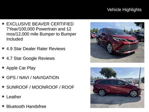 2022 Toyota Sienna Platinum 7 Passenger