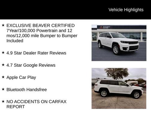 Bright White Clearcoat 2023 Jeep Grand Cherokee L Laredo