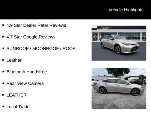Creme Brulee Mica 2016 Toyota Avalon XLE Plus