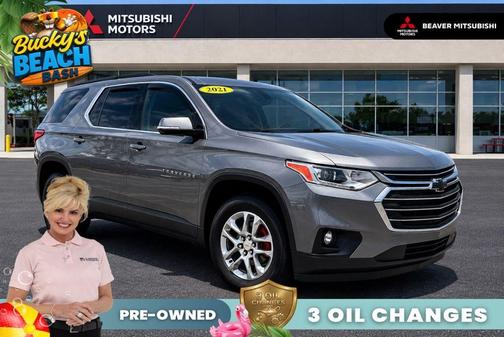 Satin Steel Metallic 2021 Chevrolet Traverse LT Cloth