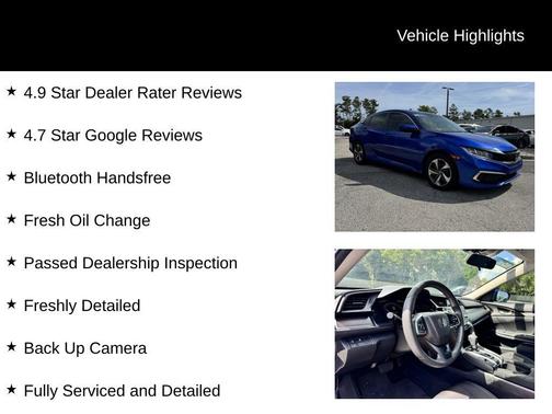 Aegean Blue Metallic 2019 Honda Civic LX