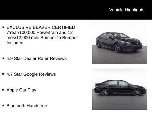 Midnight Black Metallic 2024 Toyota Camry SE