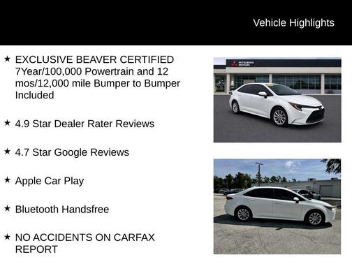 White 2022 Toyota Corolla LE