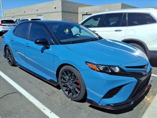 Cavalry Blue with two-ton 2022 Toyota Camry TRD