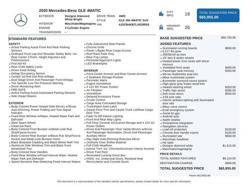 designo Diamond White Bright 2020 Mercedes-Benz GLE 350 4MATIC