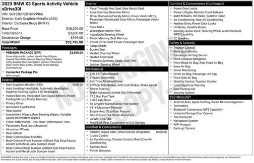 Dark Graphite Metallic 2023 BMW X3 xDrive30i