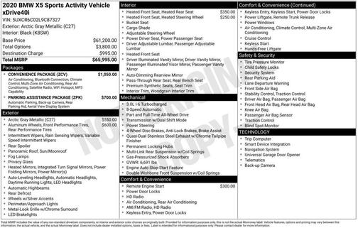 Arctic Gray Metallic 2020 BMW X5 xDrive40i