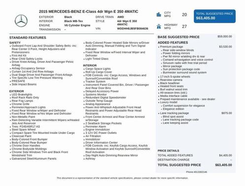 2015 Mercedes-Benz E-Class E 350