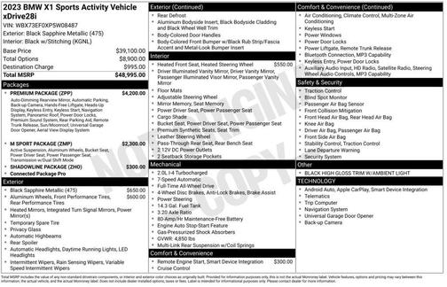 Black Sapphire Metallic 2023 BMW X1 xDrive28i