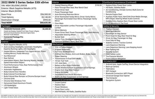 2022 BMW 530 530i xDrive