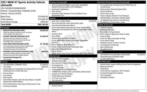 2021 BMW X7 xDrive40i