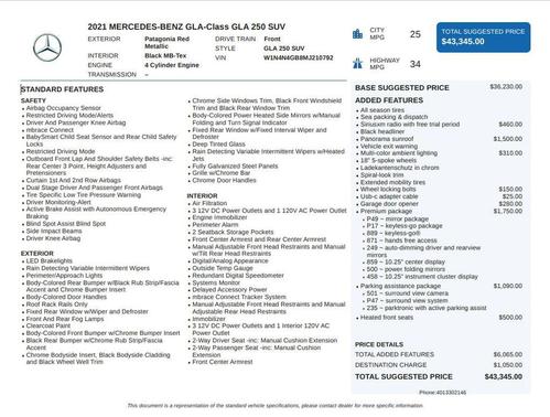 2021 Mercedes-Benz GLA 250 Base 4MATIC