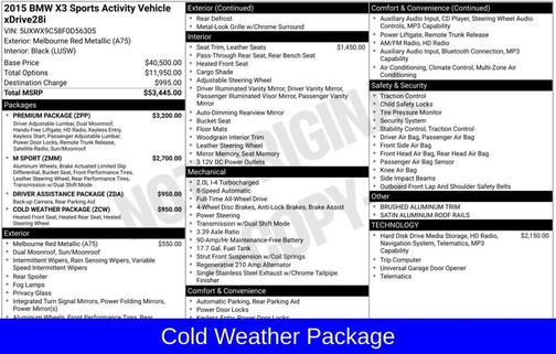 Melbourne Red Metallic 2015 BMW X3 xDrive28i