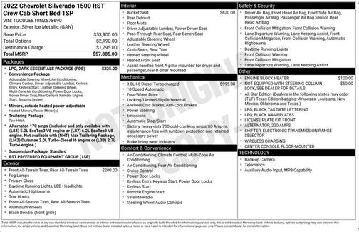 Silver Ice Metallic 2022 Chevrolet Silverado 1500 RST