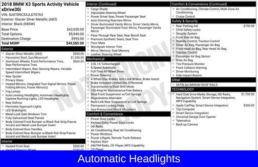 Glacier Silver Metallic 2018 BMW X3 xDrive30i