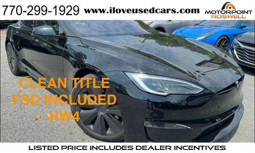 Solid Black 2023 Tesla Model S Plaid