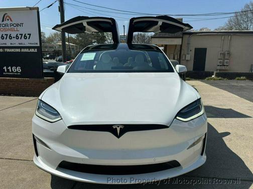 Pearl White Multi-Coat 2022 Tesla Model X Plaid Tri Motor All-Wheel Drive